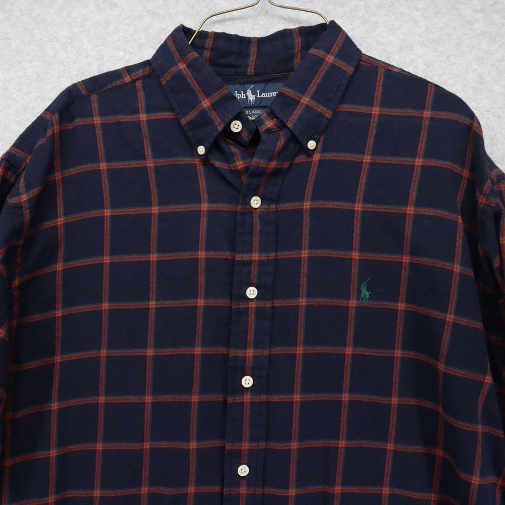 Ralph Lauren Shirt Mens Large Blaire Casual Button Up Blue Plaid Long Sleeve - Picture 2 of 8
